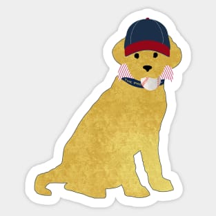 Preppy Dog Golden Retriever - Let's Play Ball Sticker